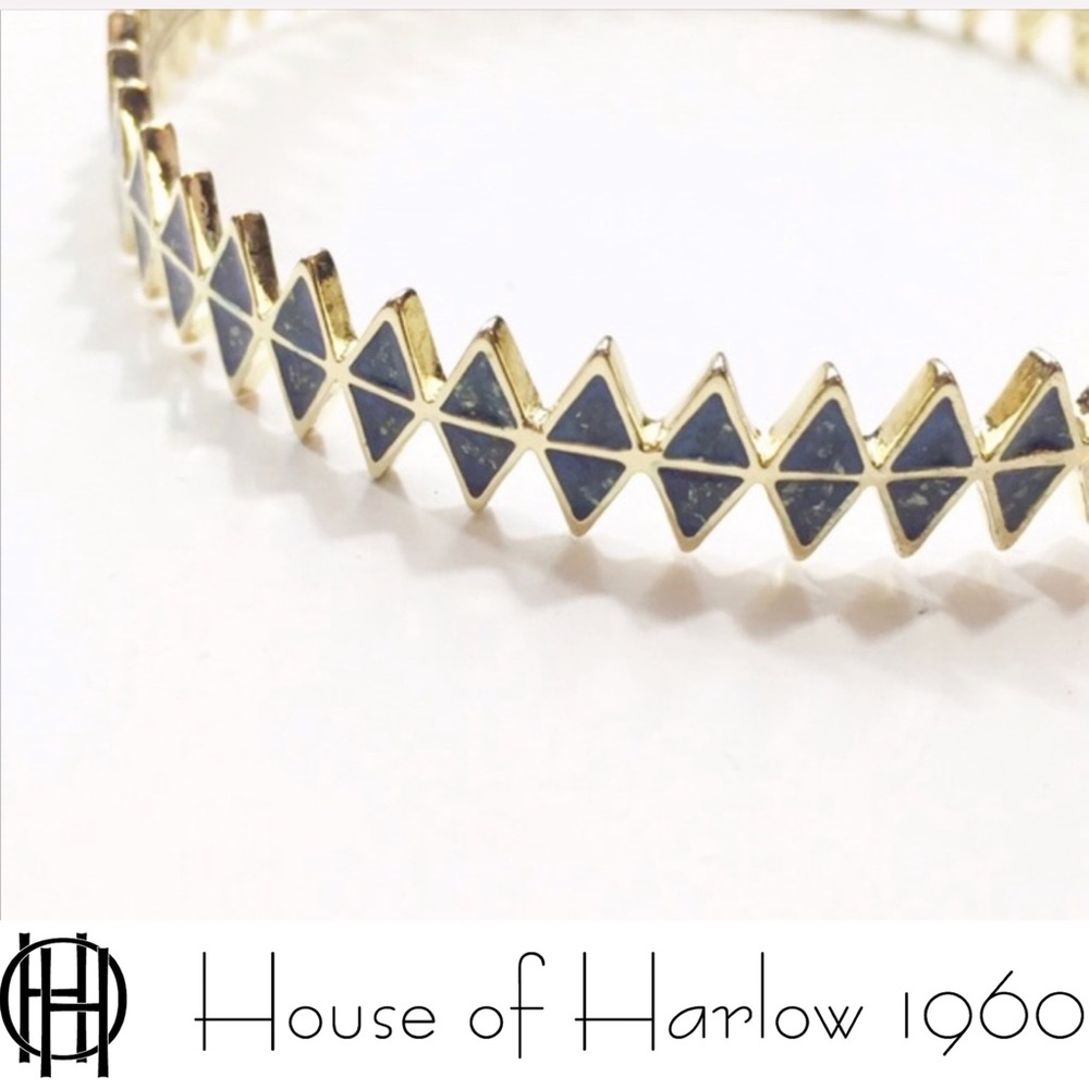 { House of Harlow 1960 } : Gold & Lapis Bangle Bracelet